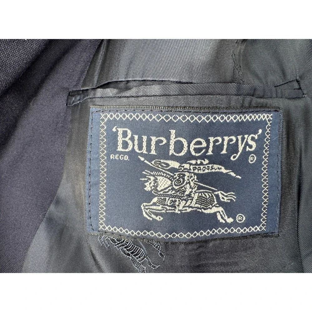 Burberrys Mens Blazer‎ SportsCoat Navy Blue Super 100s Wool USA Size 46